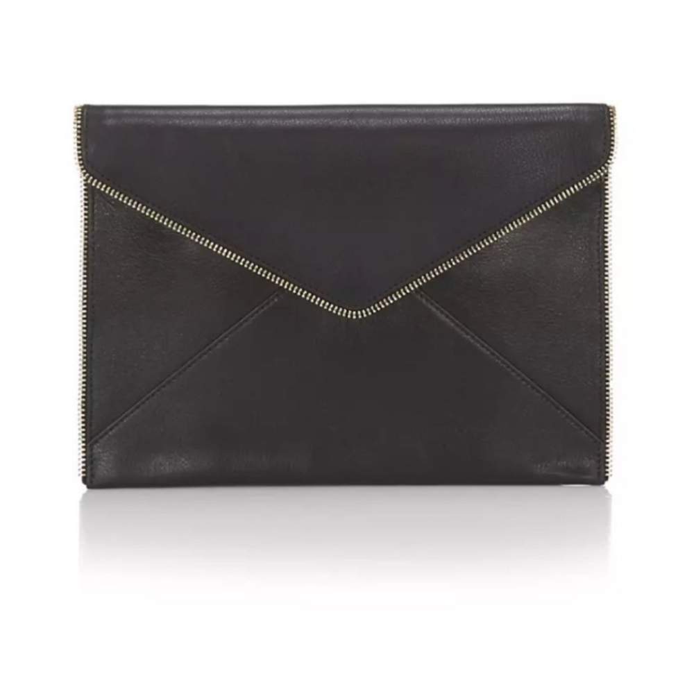 Rebecca Minkoff Black Leather Envelope Clutch